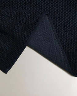 ZARA HOME КОВРИК ДЛЯ ВАННОЙ ИЗ ХЛОПКА С АНТИСКОЛЬЗЯЩЕЙ ПОВЕРХНОСТЬЮ, ЧЕРНИЛЬНО-СИНИЙ