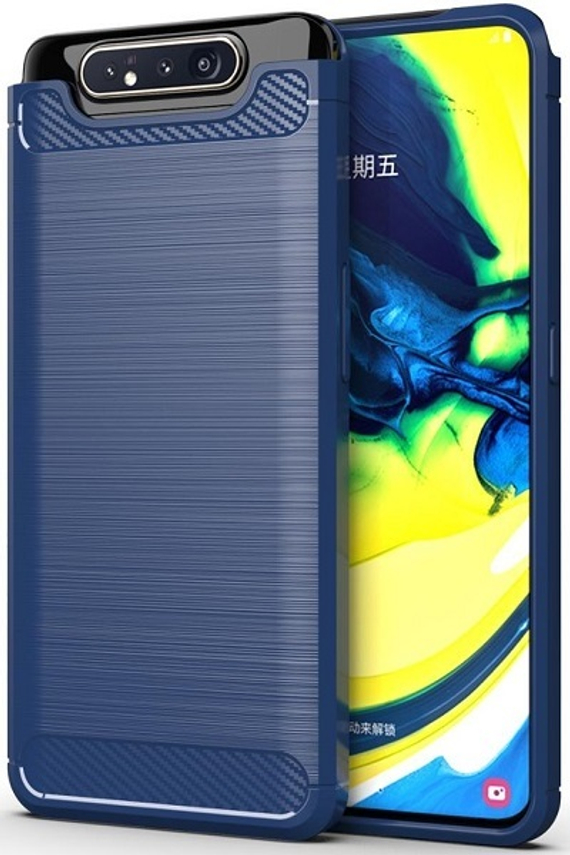 Чехол для Samsung Galaxy A80 (Galaxy A90) цвет Blue (синий), серия Carbon от Caseport