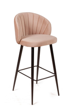 Стул барный Mont Blanc, бархат бежевый 5 / черный конус