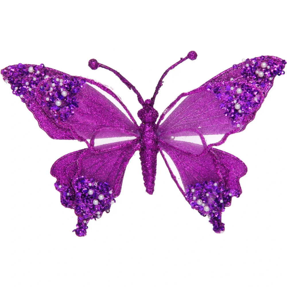 Украшение новогоднее «Бабочка - Изящный полет» 24.5*9*17 см, Фиолетовый