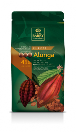 Шоколад Cacao Barry ALUNGA 41% Молочный кувертюр (Пакет 1 кг.)