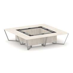 Steel Meet Стол переговорный квадратный KMK-PR.B.SP-16K Денвер Светлый/Графит Глянец/Металл Серый 32