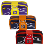 Пенал - косметичка Alingar, ПВХ, молния, боковой карман, съёмная косметичка, липучка,195 х 80 мм, "Sporter 23", микс (син/оранж, фиол/желт, черн/крас)