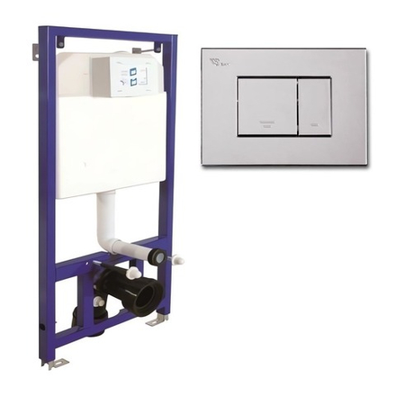 Инсталляция для унитаза подвесного Visam slim 80 EX-112-001 3/6 л. кнопка квадрат, хром матовый