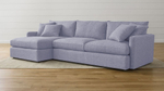Диван с оттоманкой Стелф Strong Plus 04 215*153*90 см, Фиолетовый Рогожка Еврокнижка Фиеста