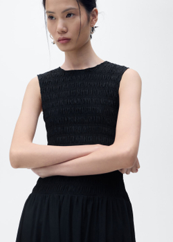 Расклешенное платье с жатым лифом