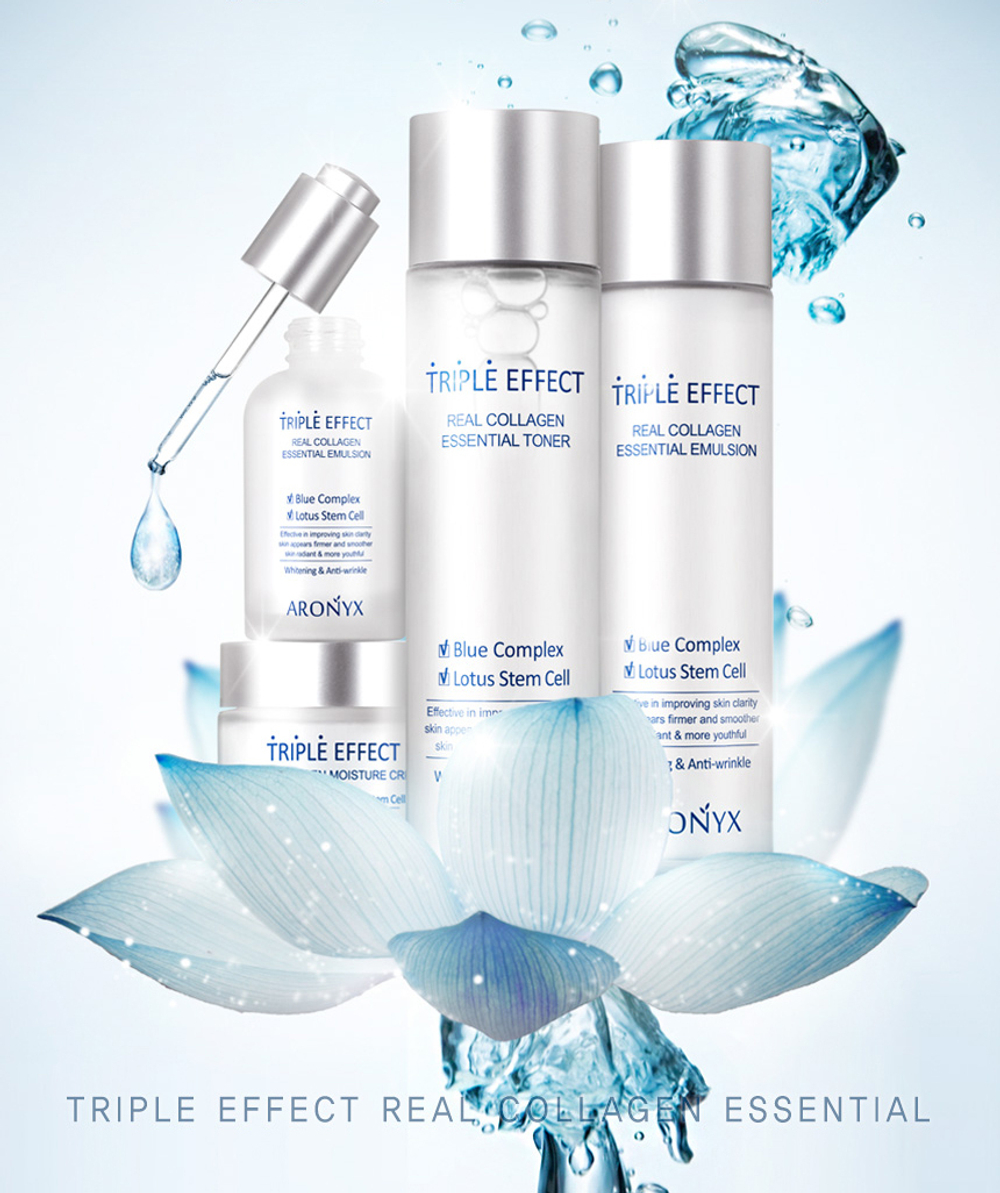 Medi Flower Aronyx Triple Effect Toner тонер с морским коллагеном и стволовыми клетками лотоса