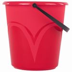 Ведро 8 л, без крышки, пластиковое, пищевое, красное мерная шкала, LAIMA, 603892