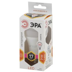 Лампочка светодиодная ЭРА STD LED A60-17W-827-E27 E27 / Е27 17Вт груша теплый белый свет