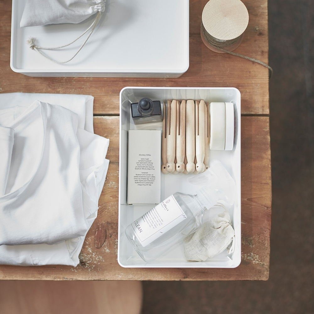 Контейнер с крышкой IKEA KUGGIS (КУГГИС), Пластик, Белый, 18x26x8 см