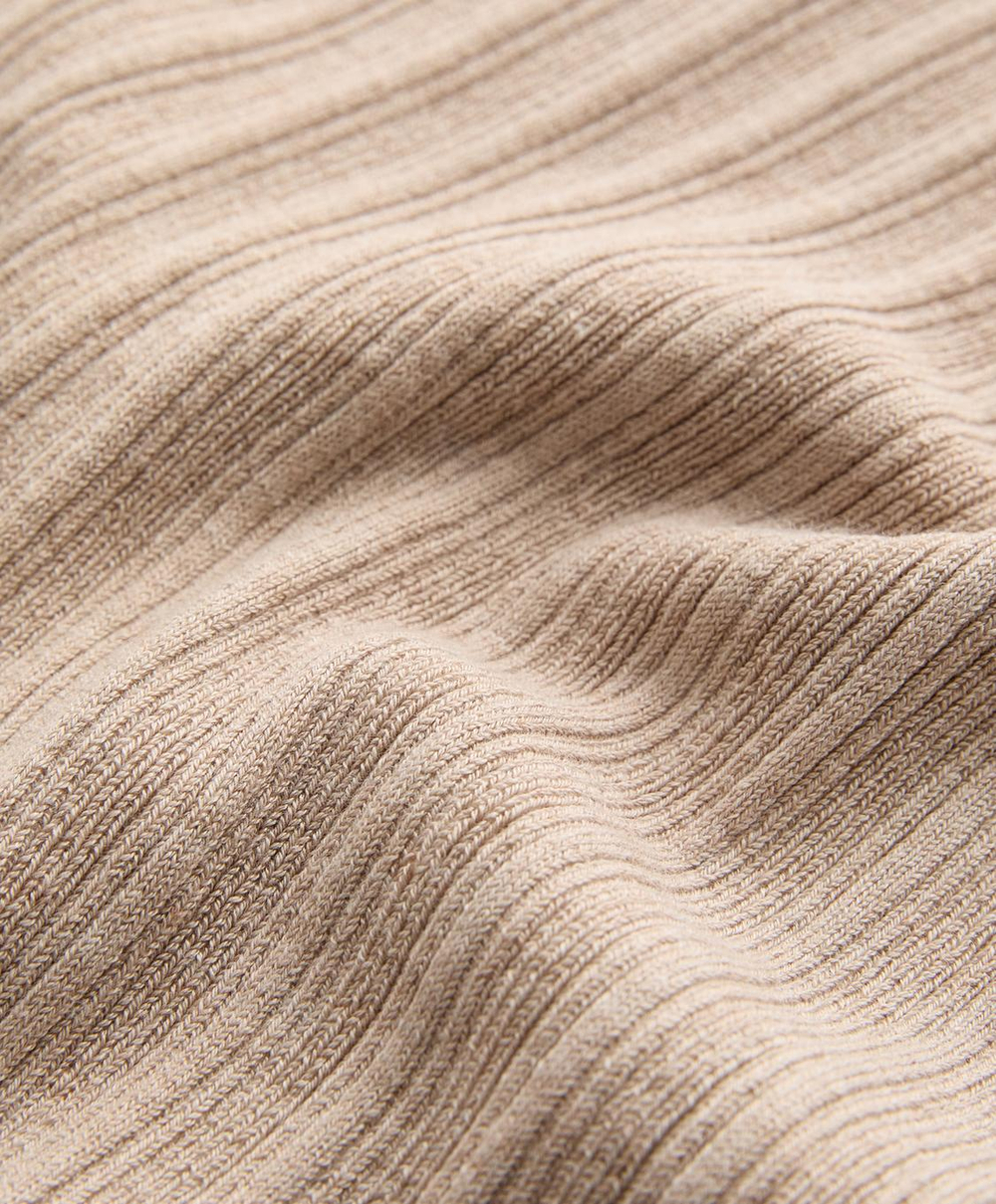 OYSHO Прямые брюки из ребристого трикотажа, песочный