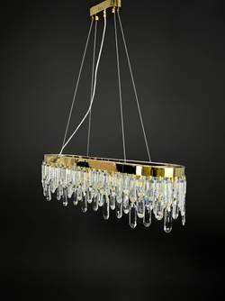 Люстра подвесная Lanbos, 12 ламп Е14, до 480 Вт, до 30 кв м, золотая