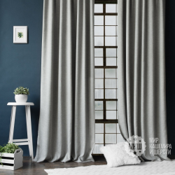 Комплект штор и покрывала из рогожки КАННИ (арт. BL10-275-04) - серый