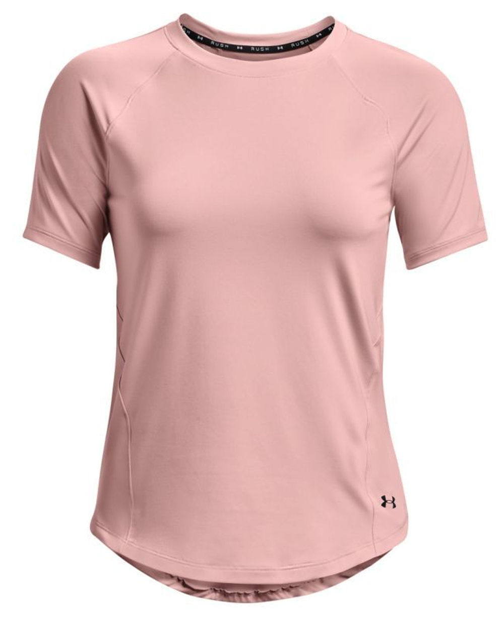Женская футболка теннисная Under Armour Women's UA RUSH Short Sleeve - retro pink/iridescent
