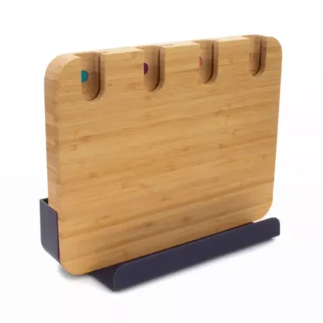 Набор кухонный 6 предметов: 4 ножа в подставке + доска разделочная 30х20см