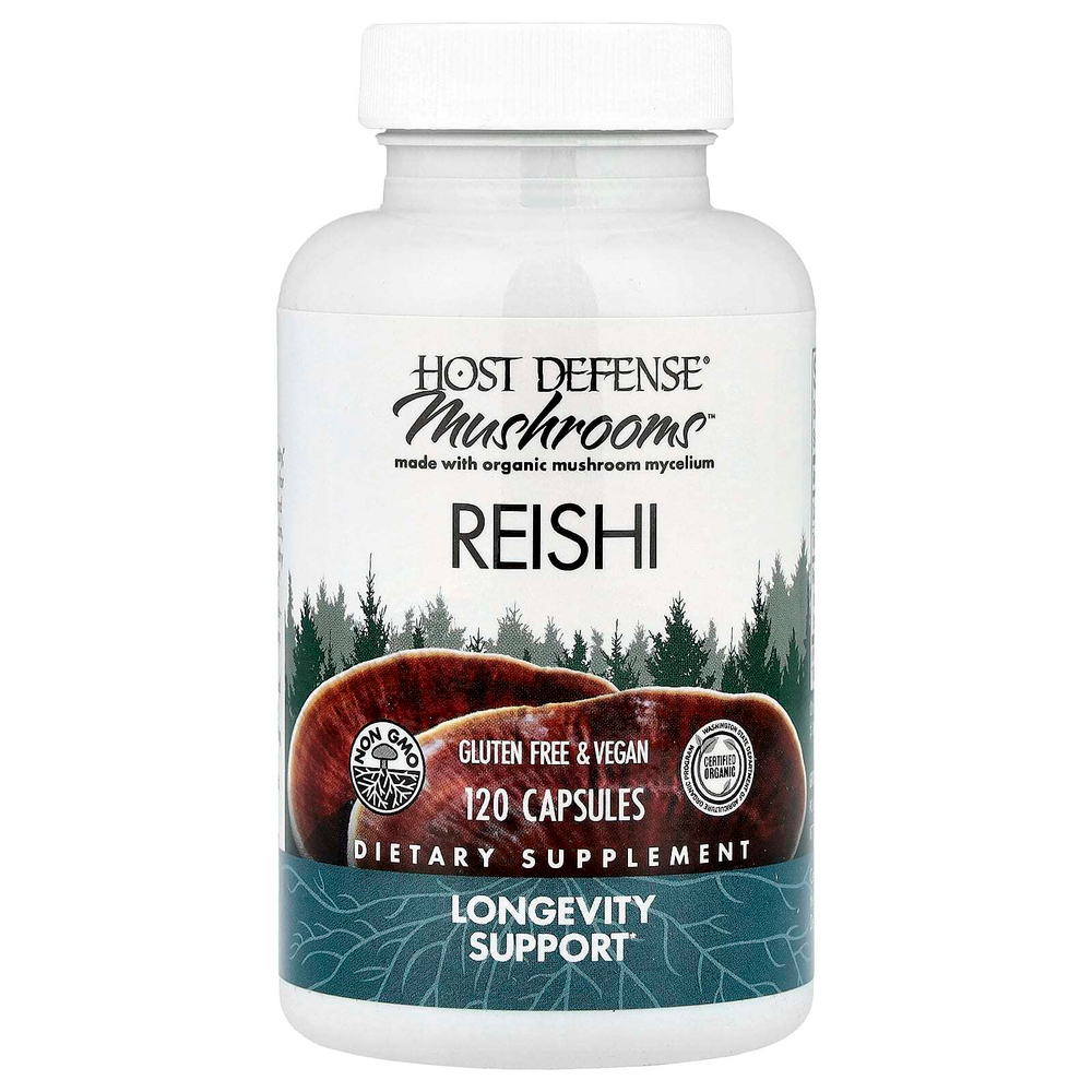 Host Defense, Mushrooms™, рейши, 120 капсул
