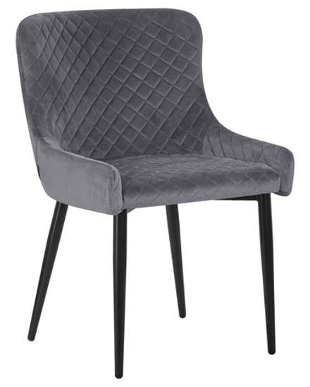 Стул обеденный DOBRIN RICHARD, черные матовые ножки, темно-серый велюр (V108-91)