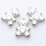 Подвеска Мишка, цвет золото+белый, размер 22*15мм, цена за 1 шт