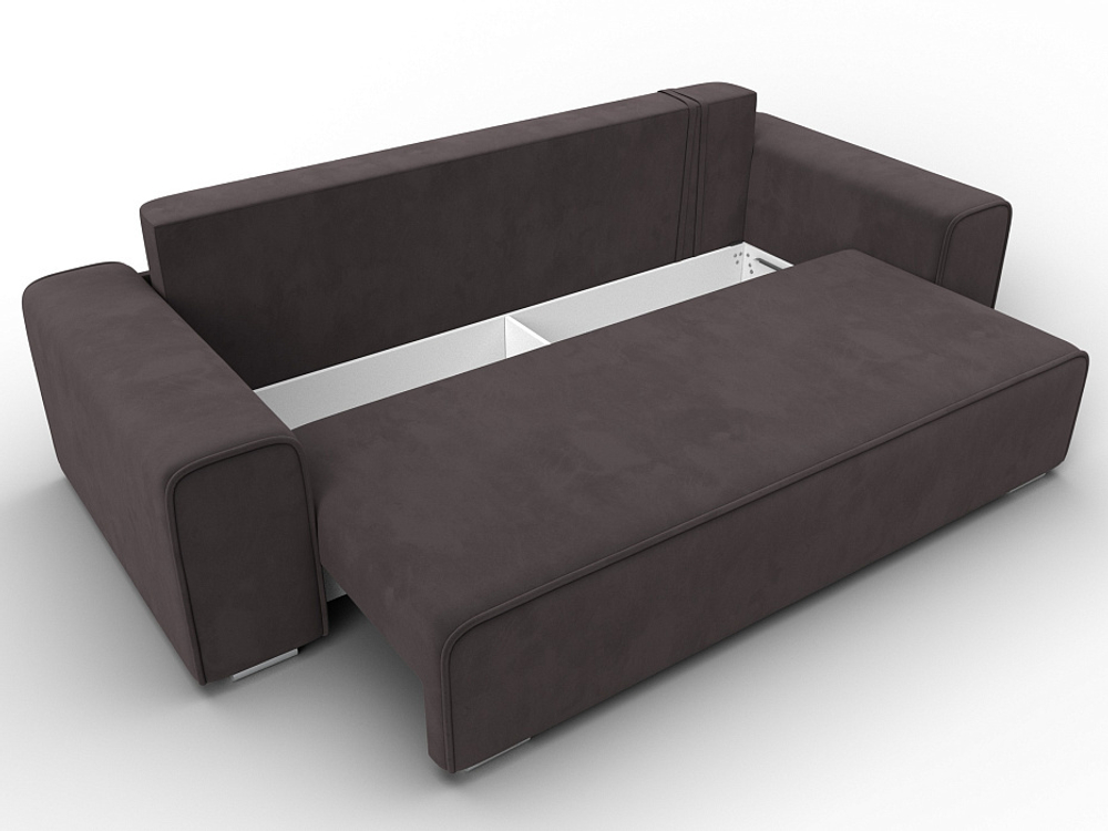 Диван прямой Лига-029, ВЕЛЮР Коричневый