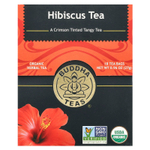 Buddha Teas, органический травяной чай, гибискус, без кофеина, 18 чайных пакетиков, 27 г (0,96 унции)
