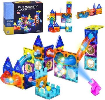 Конструктор магнитный "Light Magnetic Blocks" , 75 деталей ( свет )