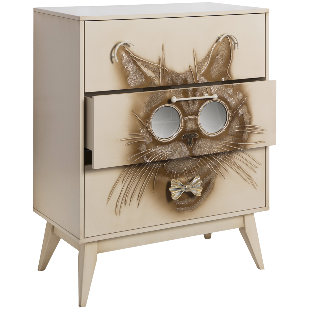 Комод Кот Саймон с 3 ящиками Айвори