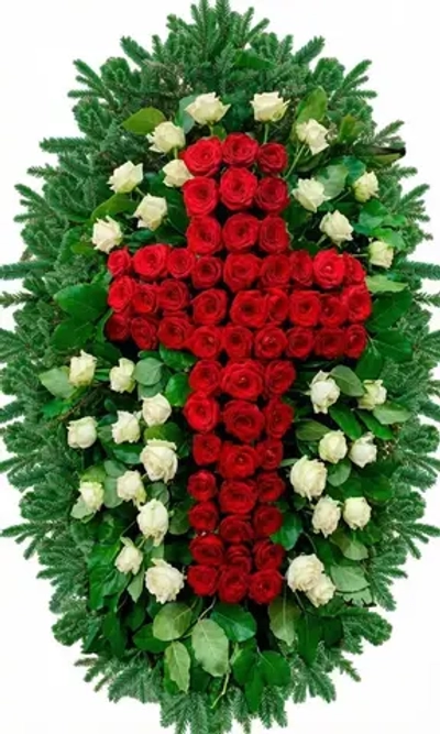 Траурный венок из живых цветов №41