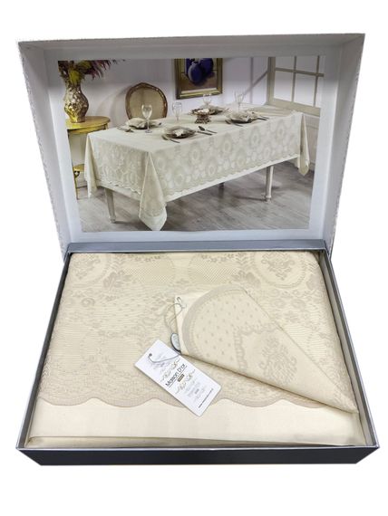 Скатерть в наборе MARINELLA бежевый Maison dor (Турция)