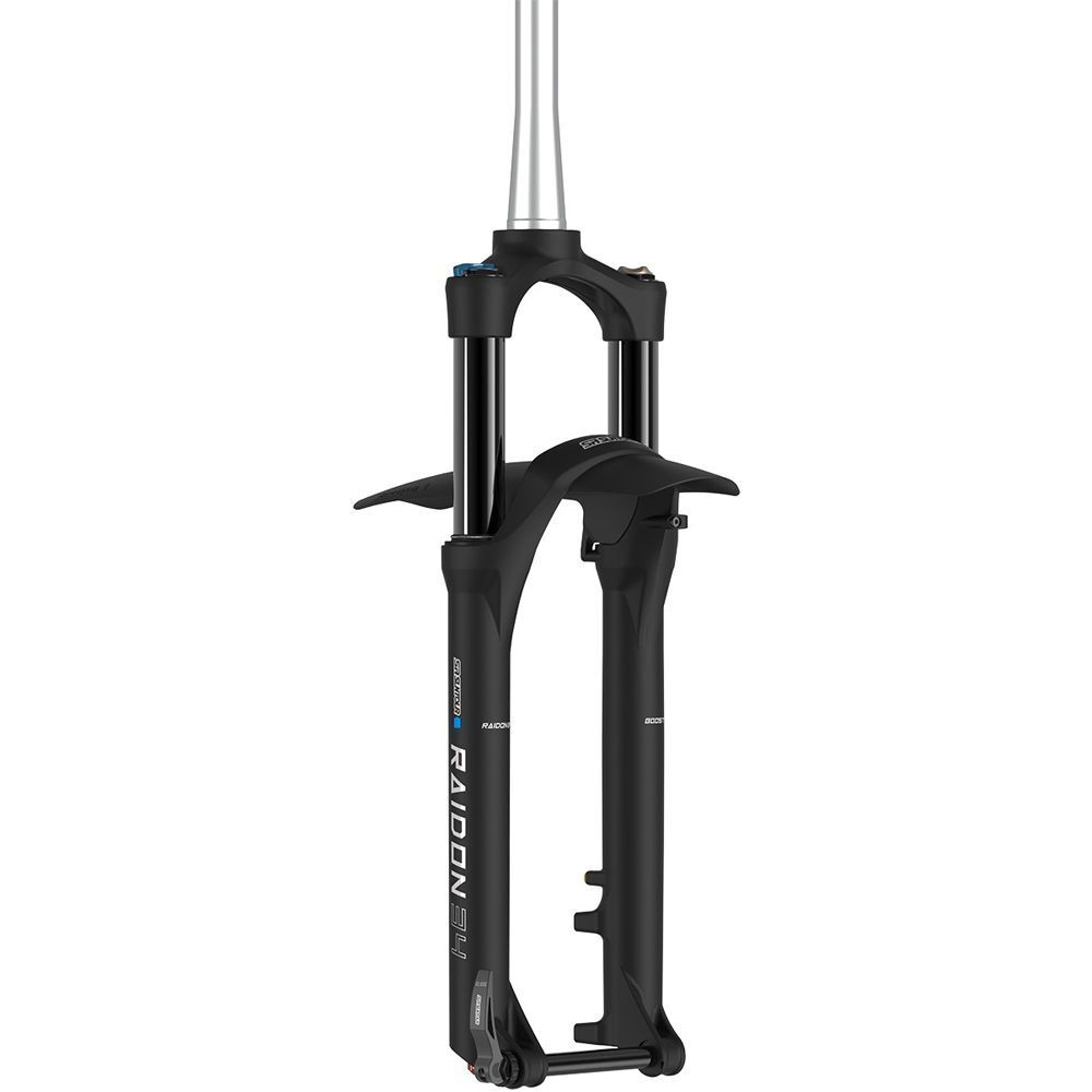 Вилка 29", шток 1.5"/1-1/8", ход 140мм, чёрная матовая, возд пружина EQ, блокировка с руля, регулир