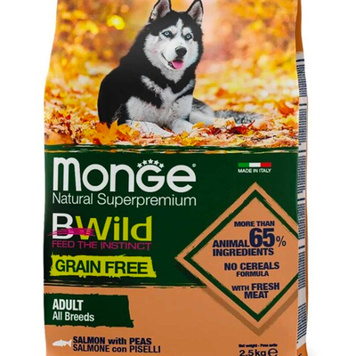 Monge Dog All Bwild GF Salmon - беззерновой корм для собак (лосось и горох)
