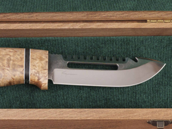 Рыбацкий нож "Барракуда", сталь AUS 8, рукоять стабилизированная карельская береза