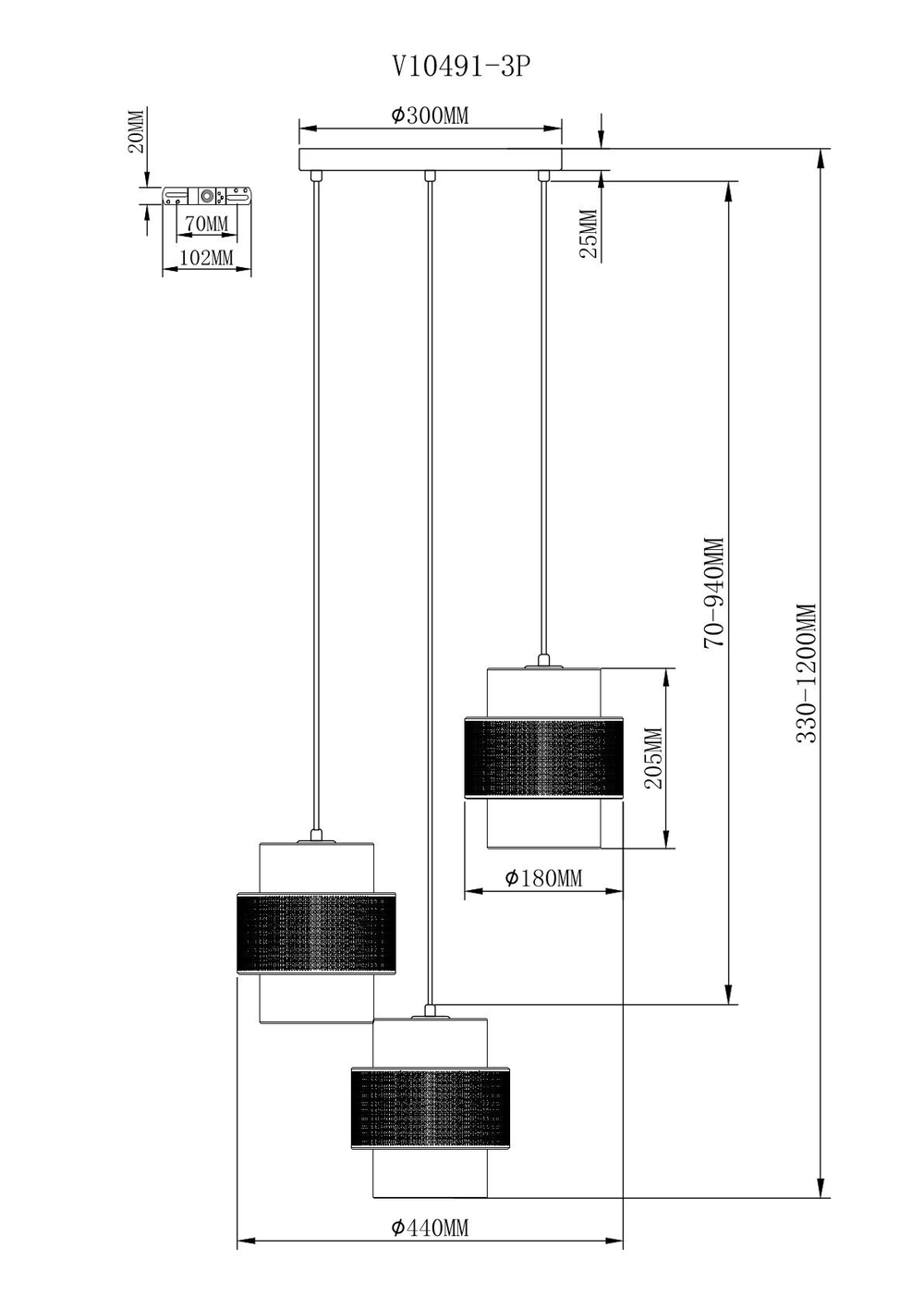Люстра подвесная Moderli V10491-3P Gela