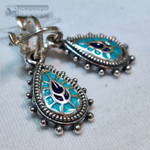 Серьги перегородчатая горячая эмаль "Крин"