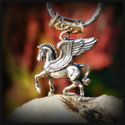 Брелок для ключей "Пегас" , мельхиор