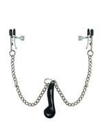Зажимы на соски с утяжелителем Heavyweight Nipple Clamps (Цвет: Серебристый с черным)