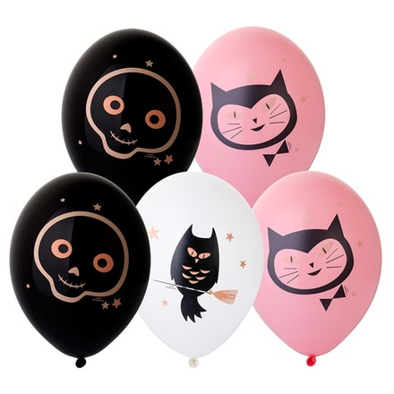 Шар с рисунком 14" Хеллоуин гламур 2цв.