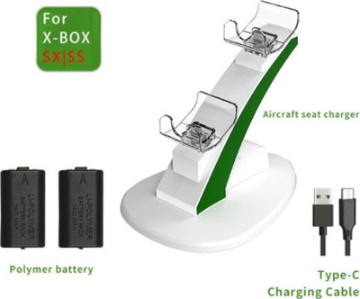 Xbox Series X/S Charging Station Dual Controller + Battery pack White