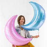 Шар (35"/89 см) Фигура, Полумесяц, Розовый 1 шт.