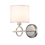 Настенный светильник 1x40Вт E14, металл/ткань, никель