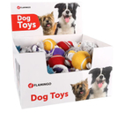 Игрушка для собак теннисный мяч с веревками, 30см х 6,5 см, цвет в ассортименте, набор 18 шт, Flamingo