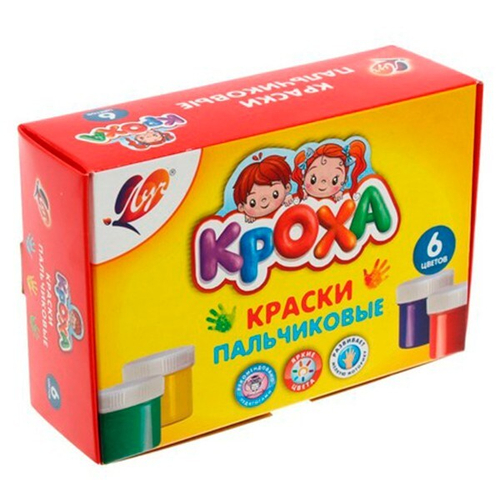 Краски пальчиковые 06цв по 40мл карт упак