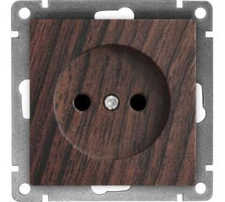 Розетка одноместная "UNIVersal" серия "Афина" б/з, с/у, 16А, 220В, венге (еврослот) (HU2311)
