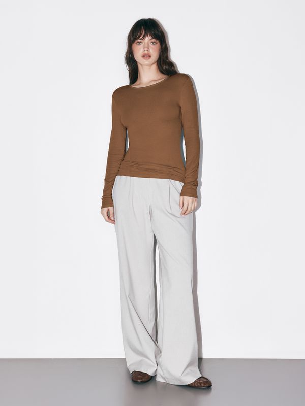 Лонгслив из смесового тенселя 