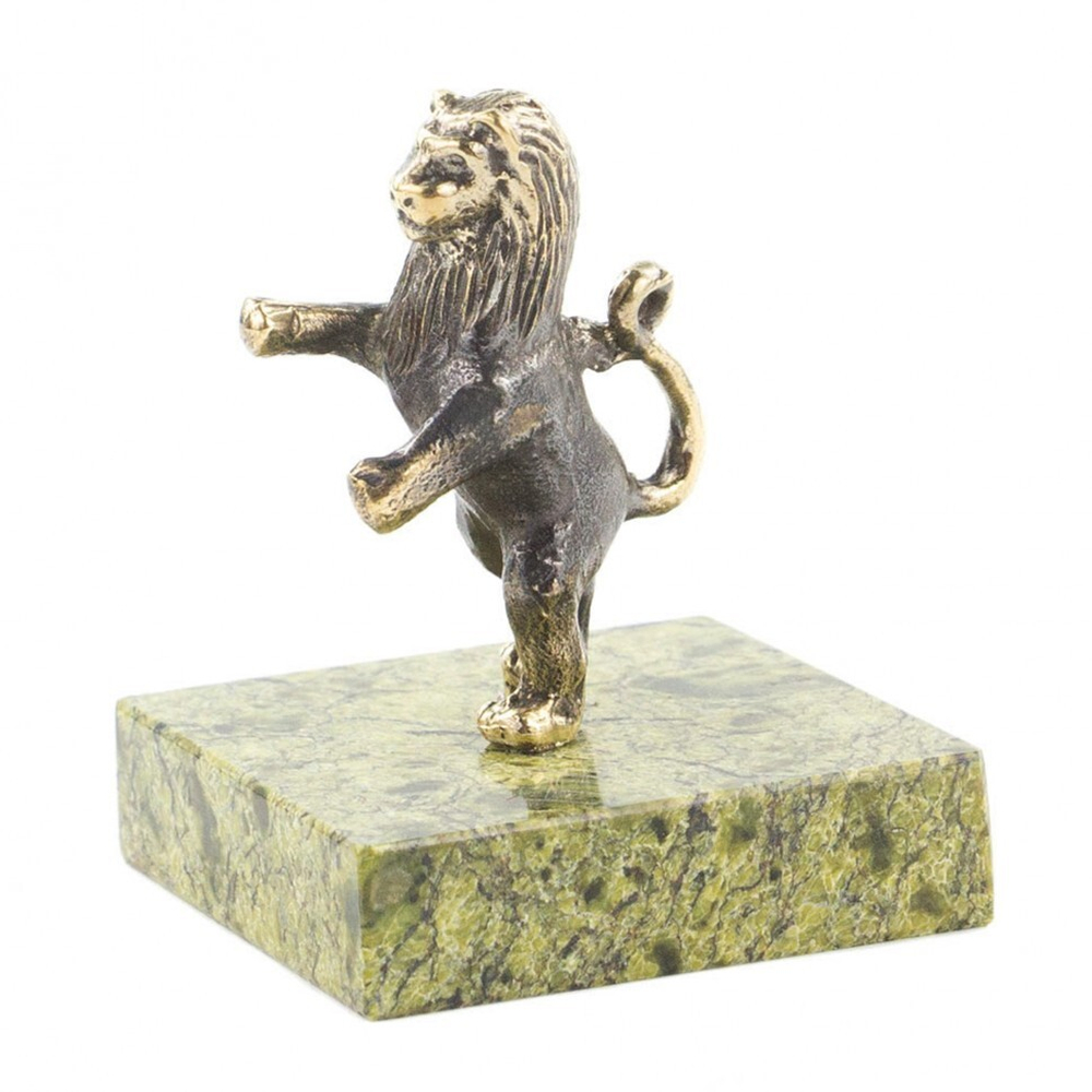 Настольная статуэтка "Лев на двух лапах" камень бронза G 120025