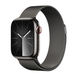 Apple Watch 9 45mm Graphite Stainless Steel Case with Milanese Loop