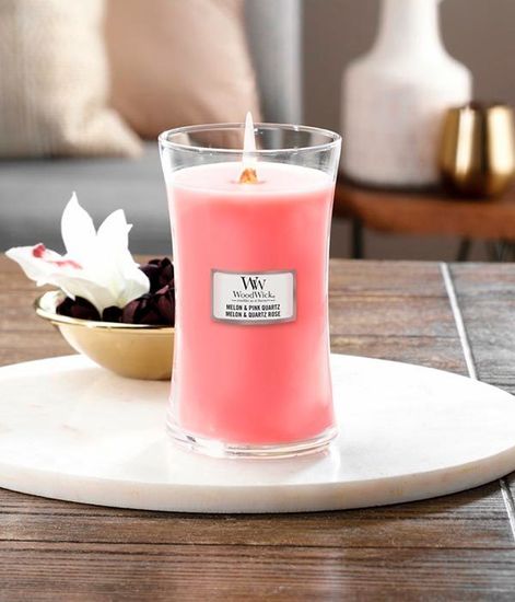 Дыня и розовый кварц, ароматическая свеча, WoodWick