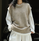 Жилет из шерсти с круглым вырезом