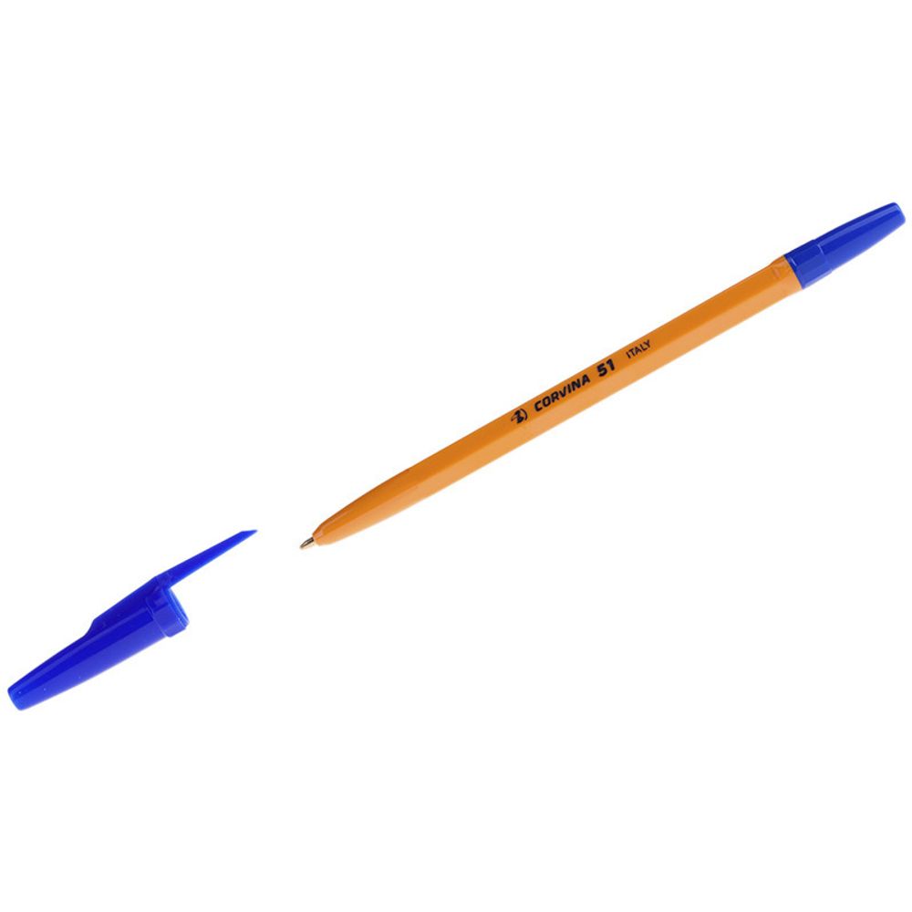 Ручка шариковая КОРВИНА 1,0 мм синяя 51 Винтаж оранжевая (140610)