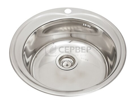 Мойка кухонная врезная 510C, 510x160, 0,6мм, выпуск 3 1/2, нержавейка, полированная, в комплекте