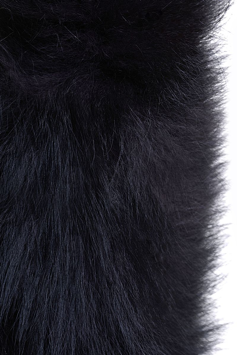 Большая серебристая металлическая анальная втулка с черным лисьим хвостом (Цвет: черный)